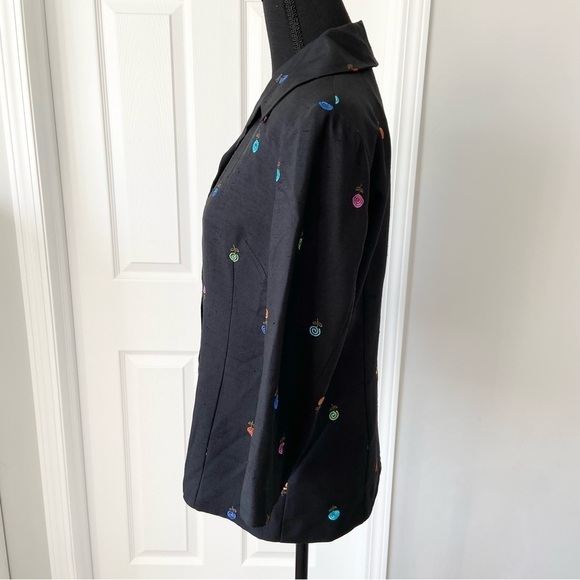 Vintage Peter Martin Pure Silk Floral Embroidered Blazer - Picture 2 of 16